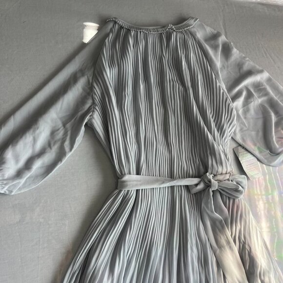 NEW Melloday Pleated Midi Dress Belted Light Blue XL - Picture 11 of 16